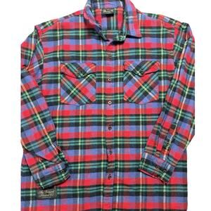 The Vermont Flannel Co Classic Plaid Flannel Shirt Cotton Red Men Size XL